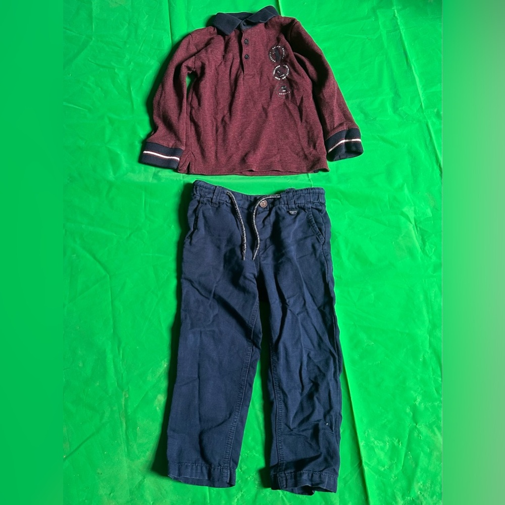 Mayoral Burgundy and Navy Casual Set Sz 2T